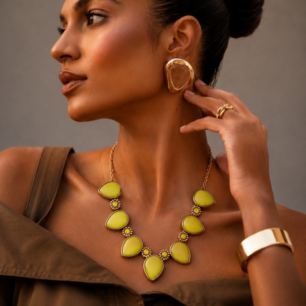 J.Crew Yellow Stone and Crystal
Statement Necklace